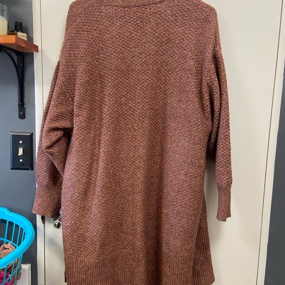 Terra & Sky Size 1X Women's Brown Fall colors Knit Cardigan - Picture 2 of 7